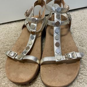Coin embellished gladiator style Vionic sandals